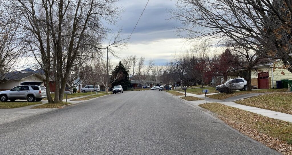 a residential street within the subdivision