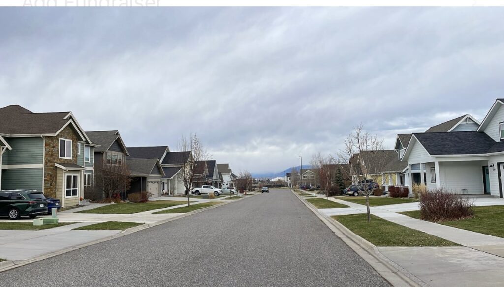 a residential street within the subdivision