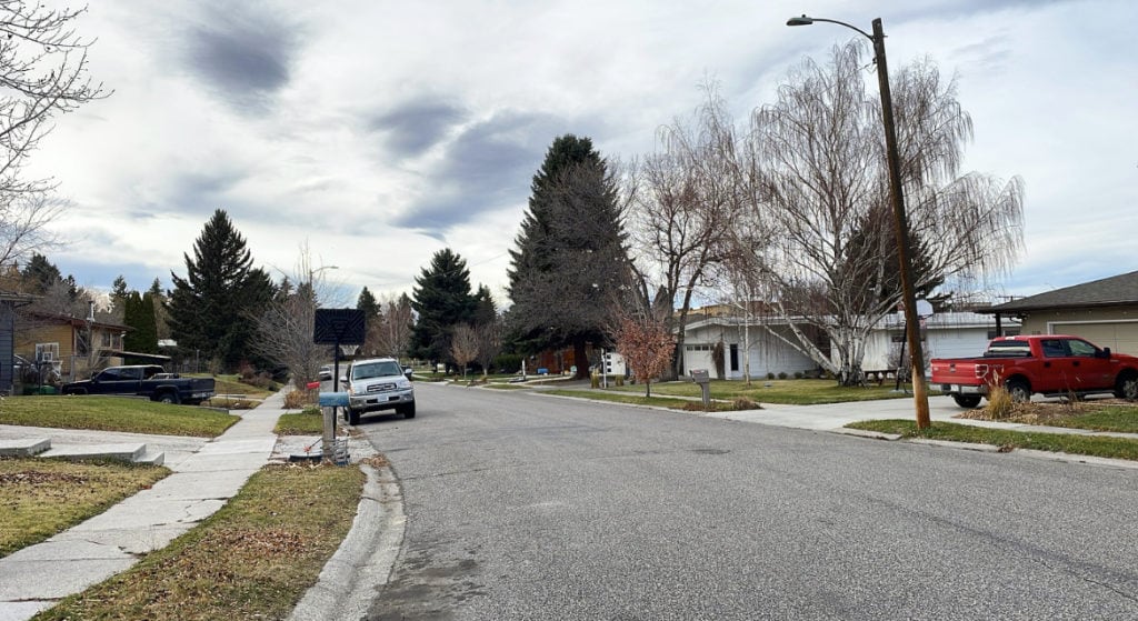 a residential street within the subdivision