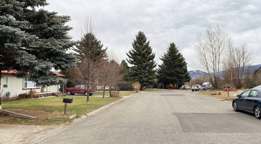 a residential street within the subdivision
