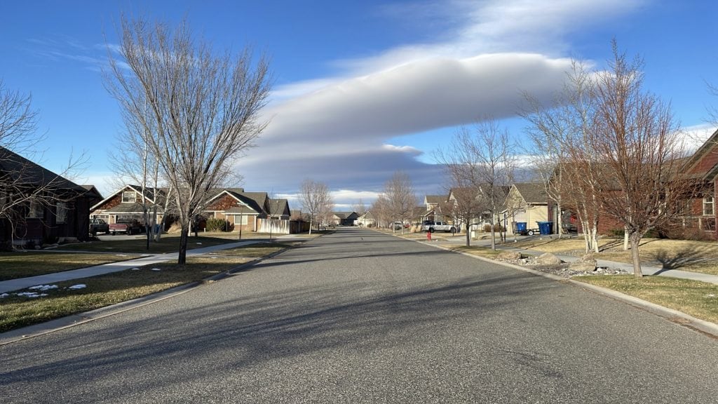 a residential street within the subdivision
