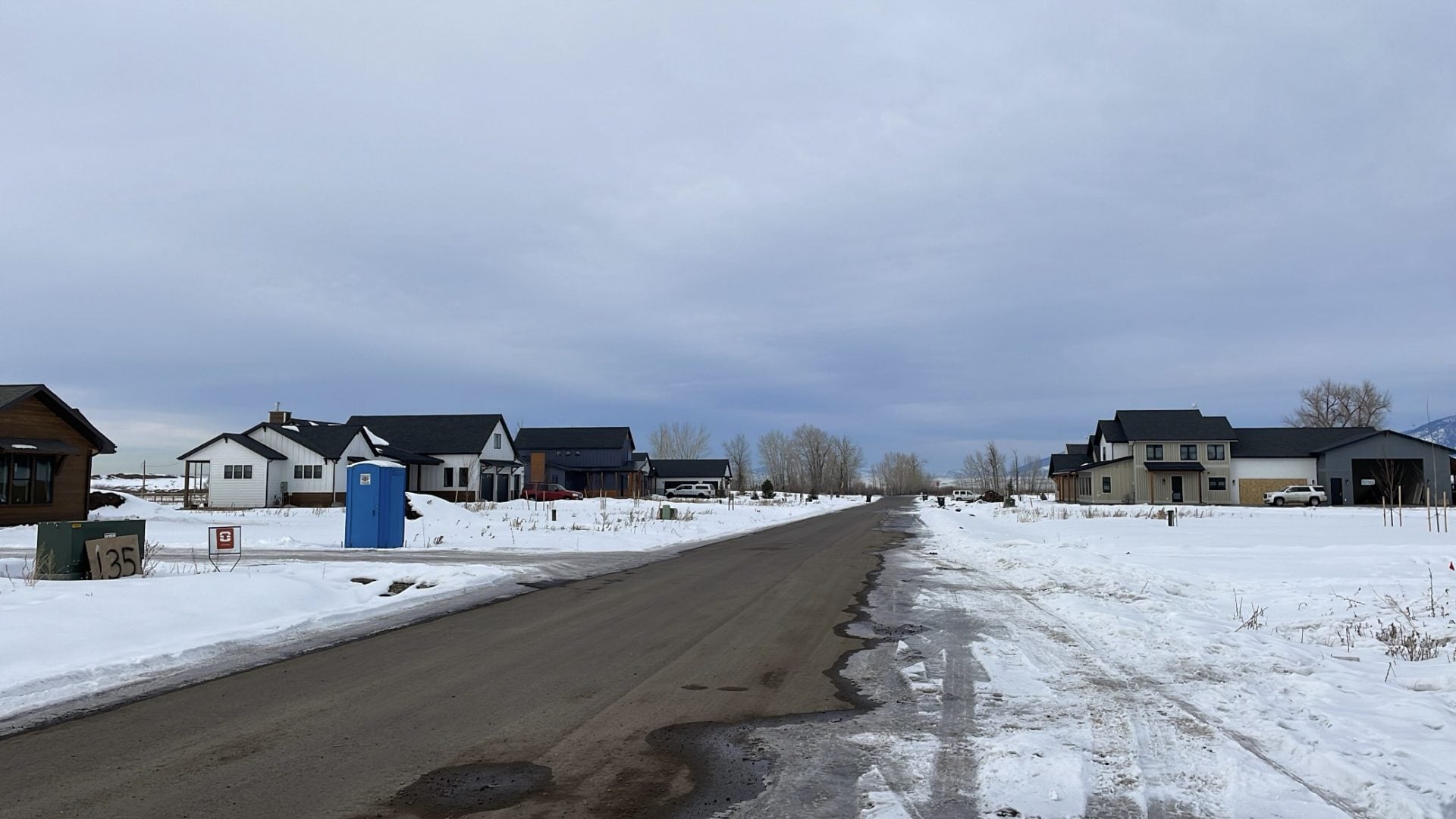 a residential street within the subdivision