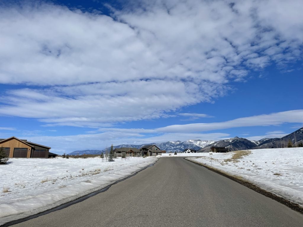 a residential street within the subdivision