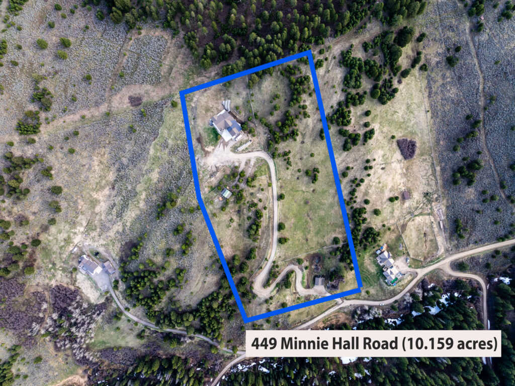 449 Minni Hall, aerial with property boundaries