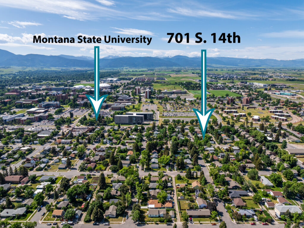 701 S 14th, arrows marking property and MSU