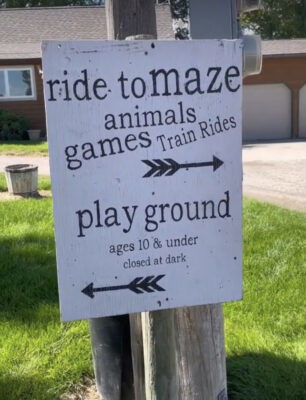 Montana Corn Maze sign