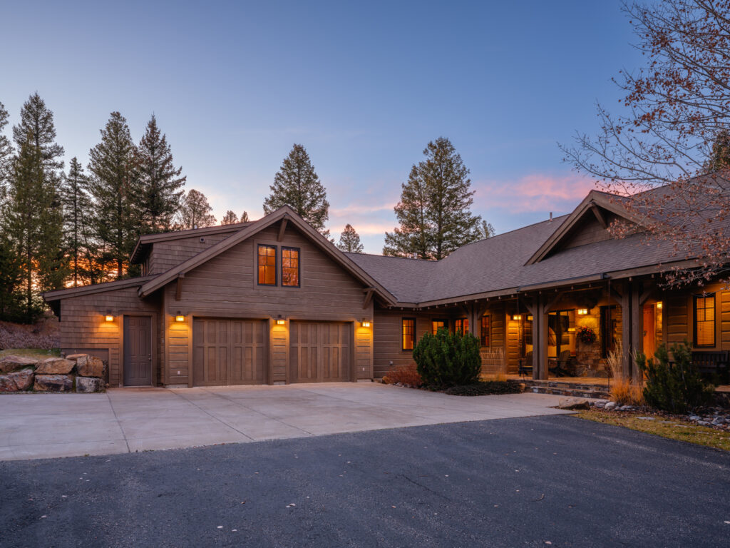 1055 Skywood Rd, exterior with evening light