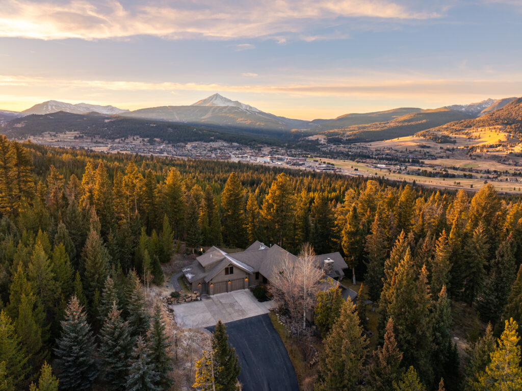 1055 Skywood Rd, aerial with Lone Mountain in background
