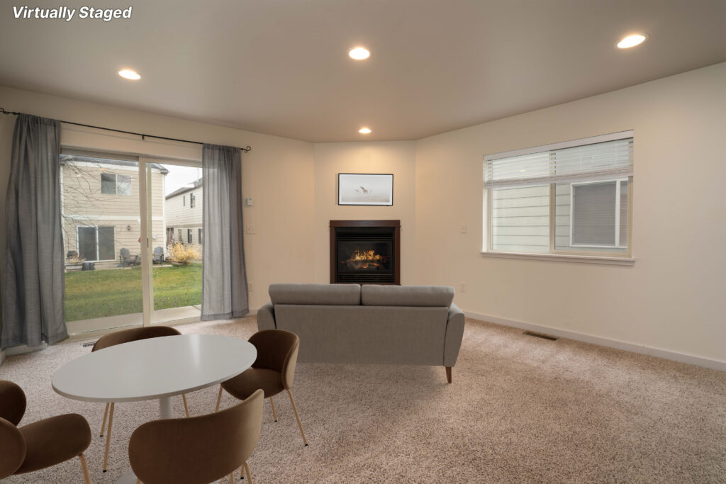 935 Forestglen Dr, Unit D - living room staged with fireplace