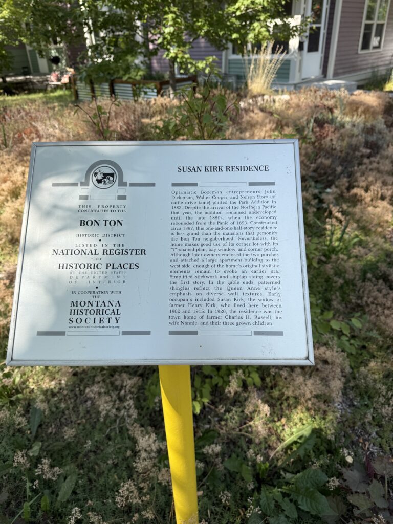 419 S 3rd Ave - Susan Kirk Historical Plaque