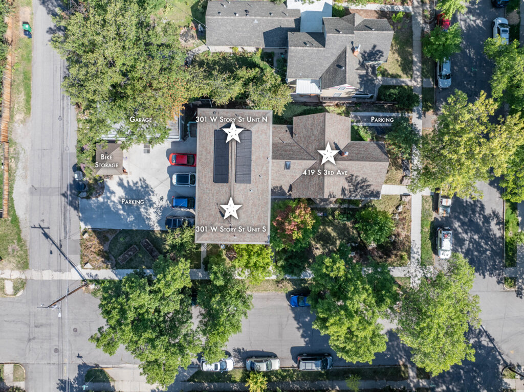 419 S 3rd Ave/301 W Story - overhead map of property